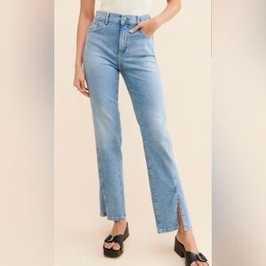 Patti Straight Slit Jeans - Women's Light Blue Jeans